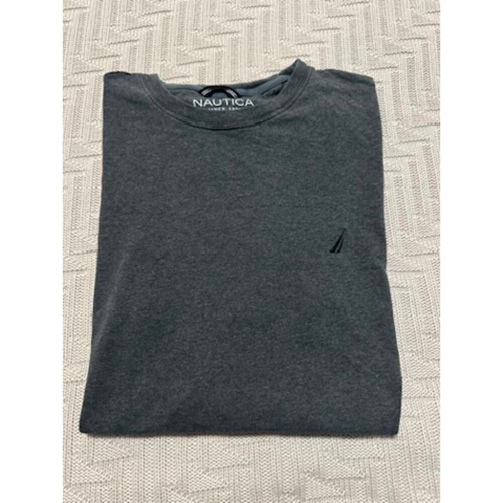 Nautica charcoal gray long sleeve tee size M